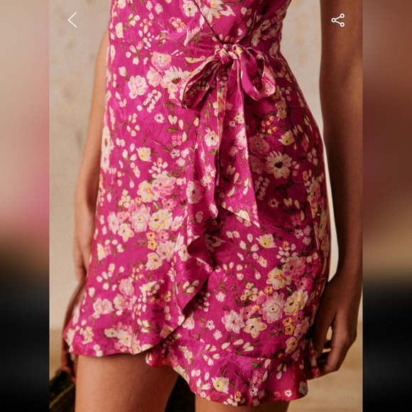 Sezane Daniella Pink Floral Mini Dress - Picture 5 of 7